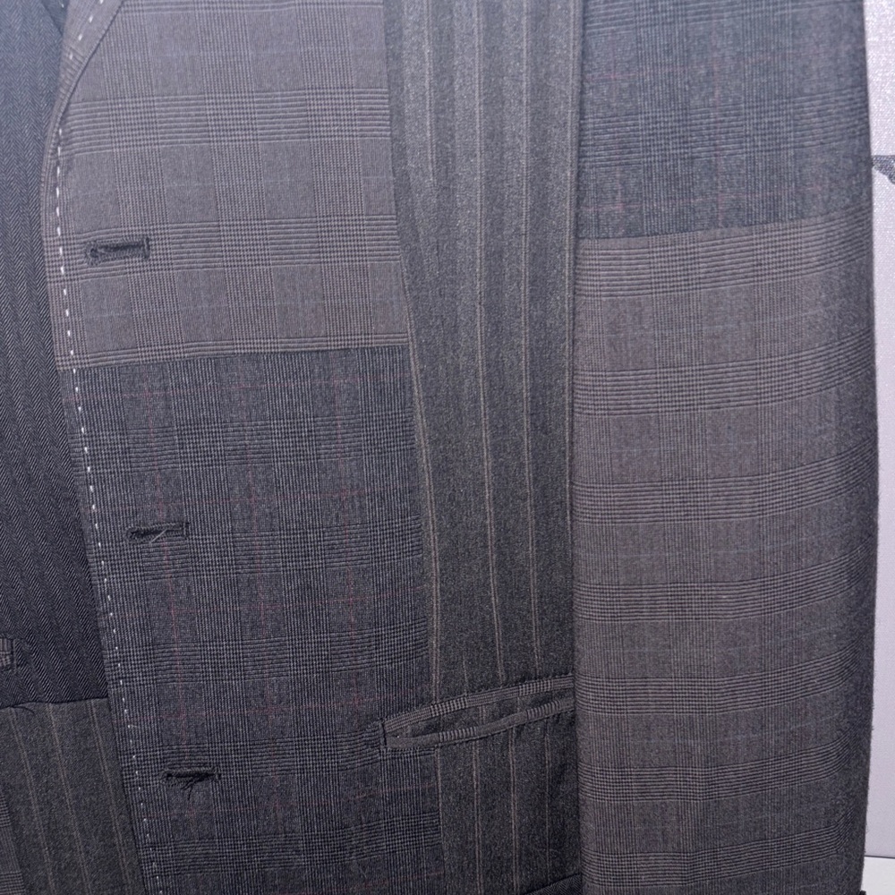 Marc Ecko Charcoal Patchwork Blazer Cut And Sew C… - image 4